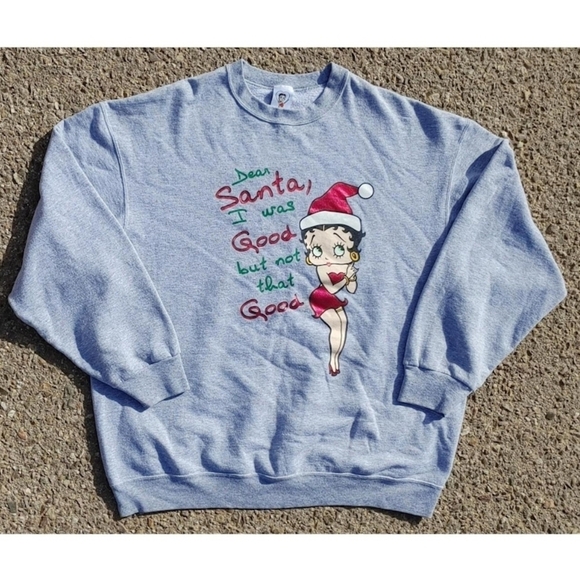 Betty Boop Tops - Vtg Y2K Betty Boop by Freeze Christmas Print Crew Neck Sweatshirt (XL)